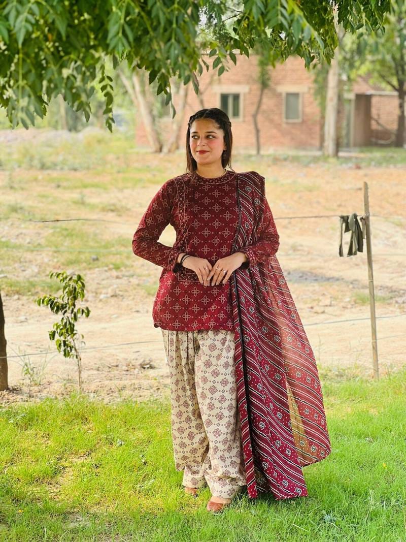 ZARISH 3PC SUIT WITH FARSI SALWAR